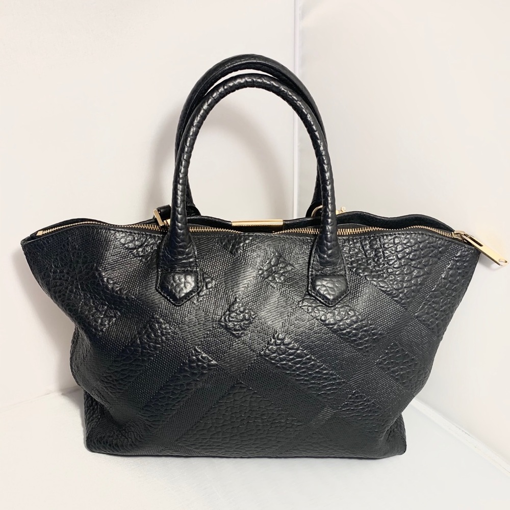 Burberry Dewsbury embossed Black Leather Satchel! - Picture 3 of 8